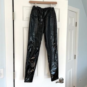 ALLSAINTS Cora Shine Black Leggings size UK 8 (US 4)